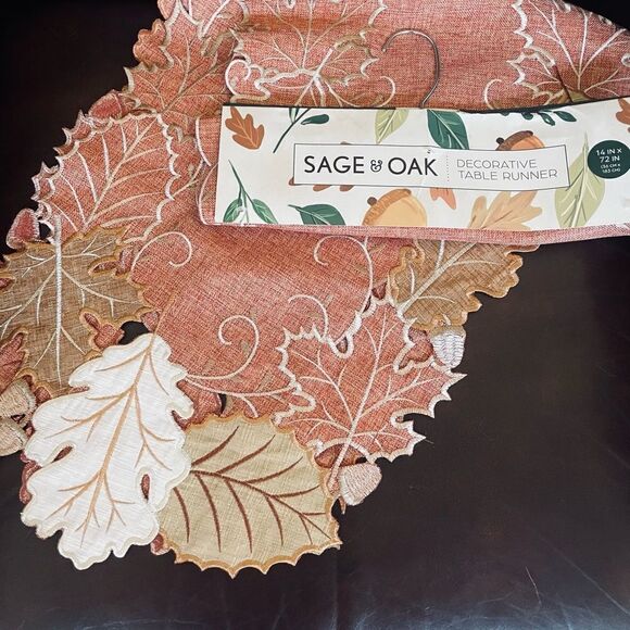 Fall Autumn Leaves Cutout Table Runner - Picture 2 of 3